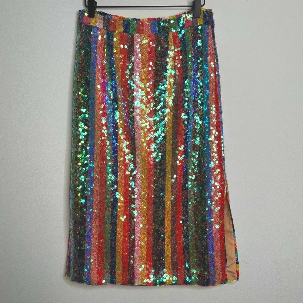 MAEVE | MULTI COLORED SEQUINED PENCIL SKIRT | SIZE 6 | ANTHROPOLOGIE